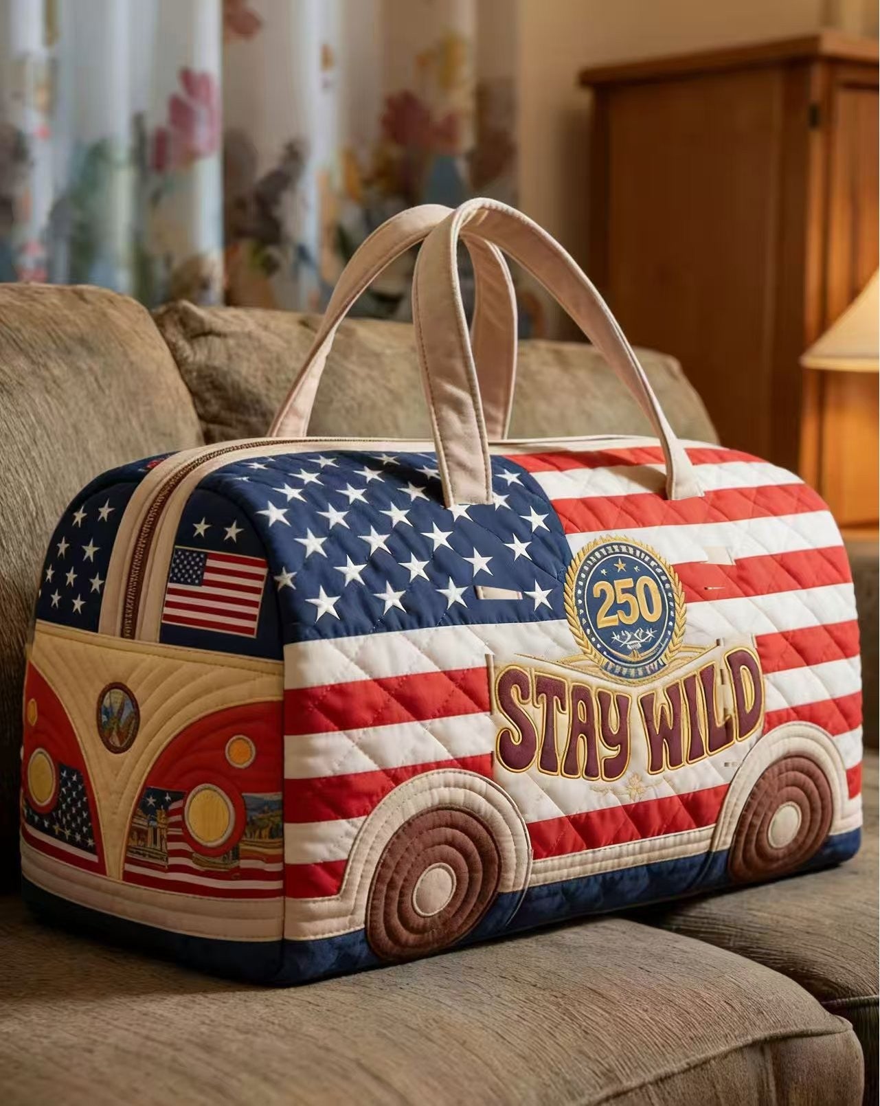 Hand-patterned handbag
